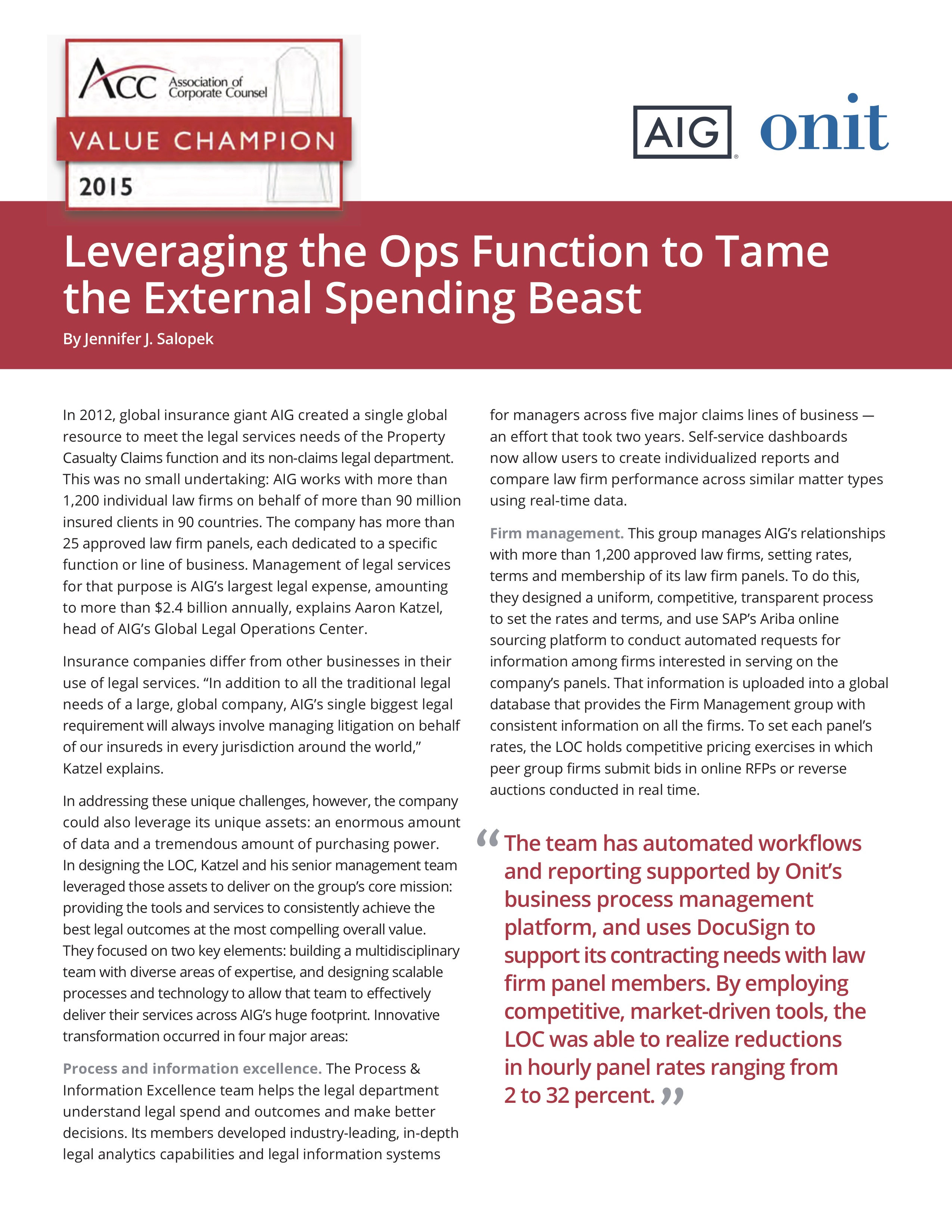 Leveraging the Ops Function to Tame the External Spending Beast