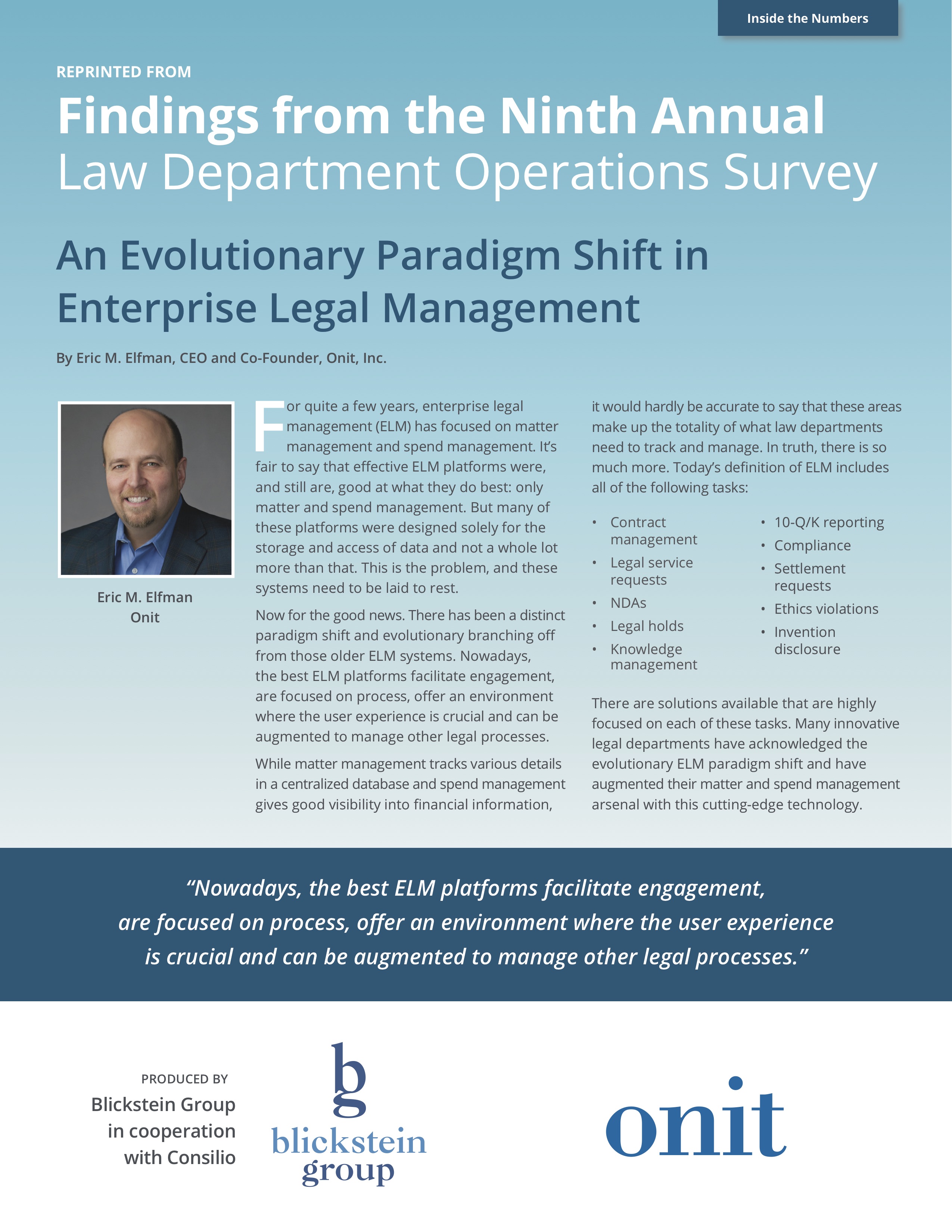 Findings from the Ninth Annual Law Department Operations Survey